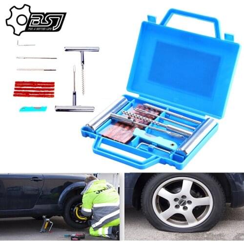 11pcs Car Van Motorcycle Bike Emergency Heavy Duty Tubeless Tire Puncture Professional Repair Kit Plug Set Tyre Repair Kit