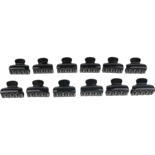 12/pack Small Resin Hair Clip Grip Claw Clamp Styling Accesories