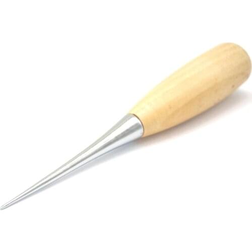 12cm Solid Wood Awl Leather Tool Handworking Work Hole Punche Stitching Punch