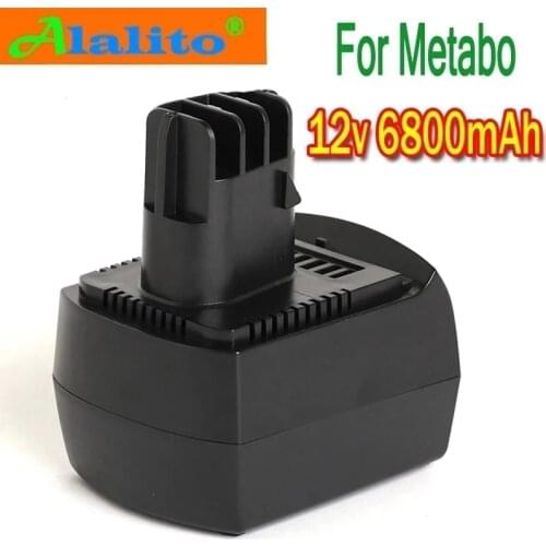 12V 6800mAh Ni MH Replacement Power Tool Battery for METABO 6.02151.50 BZ12SP BS 12 SP, BSZ 12, BZ 12 SP, SSP 12, ULA9.6 1|Recha