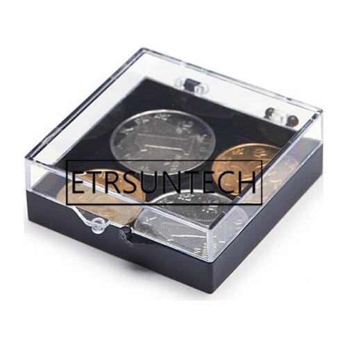 200pcs 5*5*1.8cm Square Small Box PS Transparent Plastic Storage Box Collection Showpiece Box Gifts Display