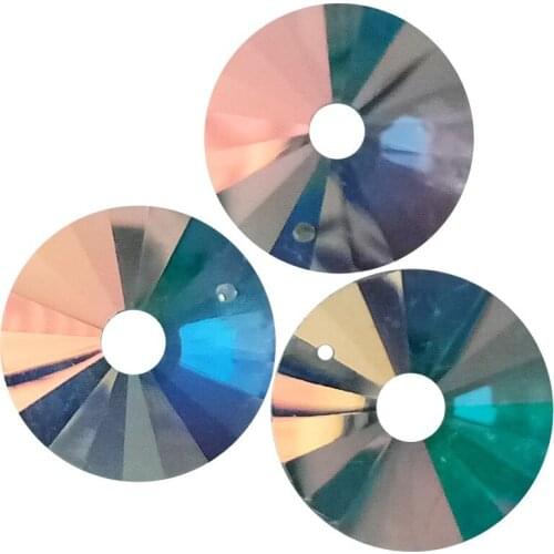 320pcs 30mm Chandelier Crystal Round Sunburst Crystal Prism SunCatcher Pendant Sunflower Disc Crystal AB Ornaments One Hole