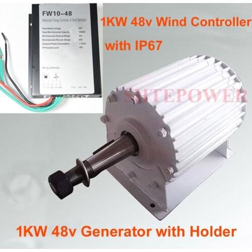 48V AC Three Phase permanent magnet 1000W 1KW wind generator free Shipping waterproof IP67 wind controller LED ligh