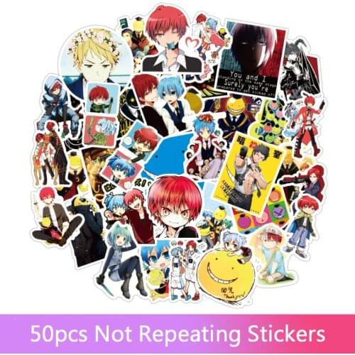 50Pcs/Set Japan Anime Assassination Classroom Graffiti Cartoon Stickers For Luggage Laptop Skateboard Bicycle Decal Pegatina
