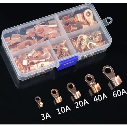 80pcs Copper Battery Cable Connector Terminal Open Lugs Wire Terminals Mayitr OT-3A OT-10A OT-20A OT-40A OT-60A
