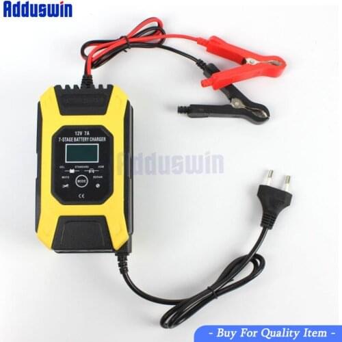 12V 7A 7-stage Pulse Battery Charge, Deep cycle EFB GEL WET AGM Car Motorcycle Battery Charger, Maintainer & Desulfator
