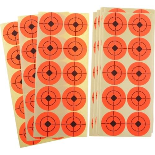 Sunnimix 250pcs Shooting Paper Target Florescent Self Adhesive Target Stickers for Archery Bow Hunting Shooting Practice Orange