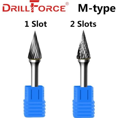 Drillforce 1PC M/MX Type Tungsten Carbide Rotary File Point Burr Die Grinder Abrasive Tools Drill Milling Metal Wood Carving Bit