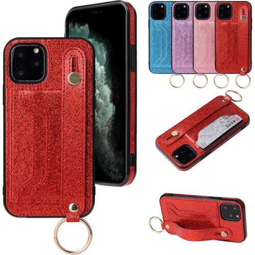 Wrist Strap Case For iPhone 12 11 Pro Max Leather Card Back Cover Coque For iPhone XR XS X SE 2020 8 7 6 6S Plus Fundas Capa