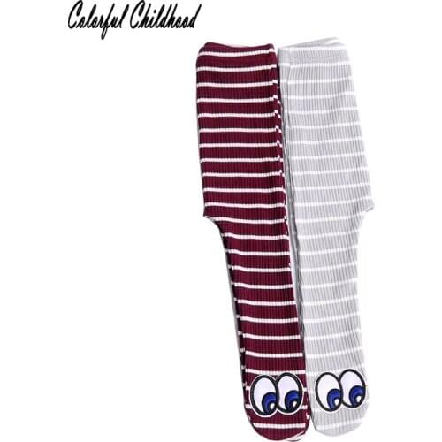 Big eyes design cartoon baby pantyhose good elastics stripe boy/girls tights infant newborn kids pantyhose children pants