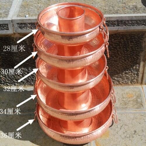 Pure Copper Hot Pot Small Large Pot Handmade Thick Home Restaurant Use