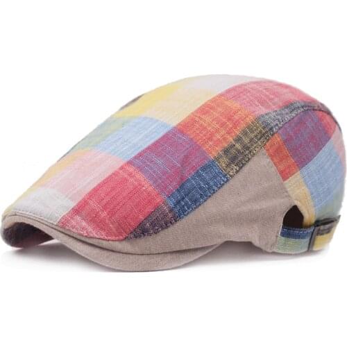 New Spring Summer Fashion British Plaid Peaky Blinders Mens Caps Women Berets Casual Peaked Cap Sun Hats Cotton Hip Hop Cap