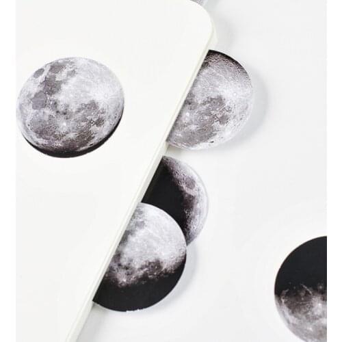 45pcs/pack round paper sticker moon planet sticky adhestive stickers for scrapbooking school supplies stationery paper wholesale