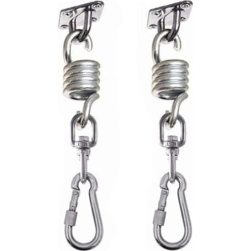 68UE 2 Pcs Hammock Swivel Hook Snap Stainless Steel Porch Swing Spring Hanging Kit Heavy Duty Spring Hangers for Porch Swing