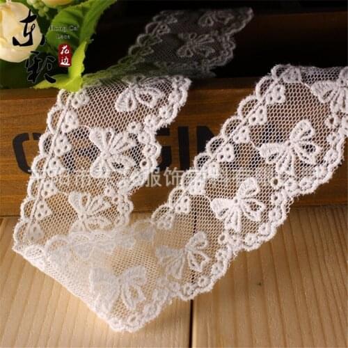 15yards*4cm Embroidery Butterfly Cotton Lace Ribbon Organza Lace DIY Sewing Handmade Supplies Clothes Fashion Accessories