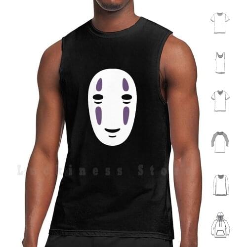 No - Face tank tops vest 100% Cotton No Face Spirited Away Chihiro Yubaba Miyazaki Hayao Miyazaki