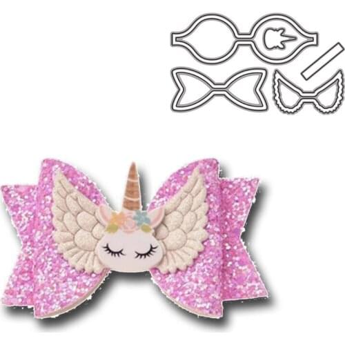 Unicorn Bow Knot Metal Cutting Dies New 2021 Adorable Bowknot of Unicorn Die Cuts Embossing Scrapbooking Stencil Craft