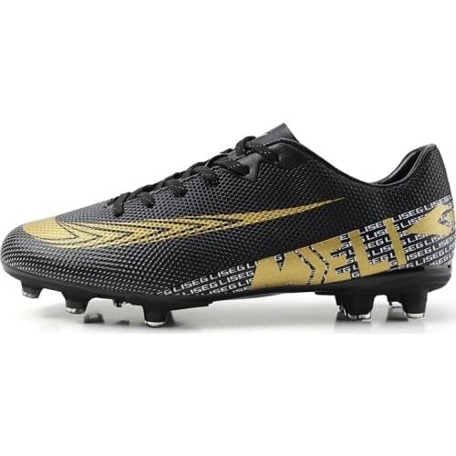 Mens Soccer Shoes Teenager Breathable Soft Sports Shoes Kids Grass Training Shoes Antiskid Football Boots Size FG / TF Sneakers