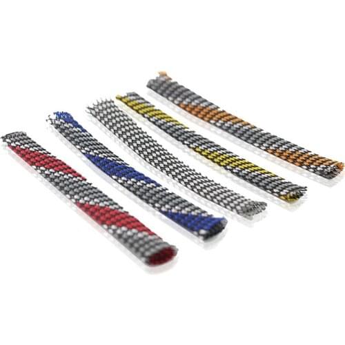 Set Nylon Sleeve Black & blue Nylon Mesh Braided Sleeving For DIY Audio Power Cable