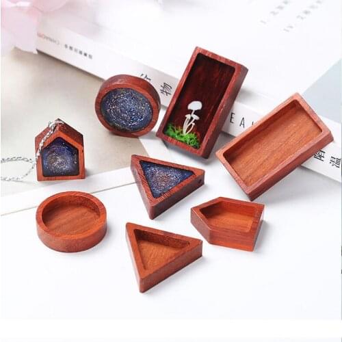 2019 New Natural Red pear wood Dried Flower Resin Decorative Craft DIY base care Frame Pendant Bezel makeing for jewelry
