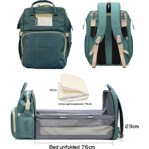 New Diaper Baby Bags with Bed Mummy Bag Waterproof Nylon Maternity Nappy Moms Backpack Baby Nursing Changing Bag For Baby Care