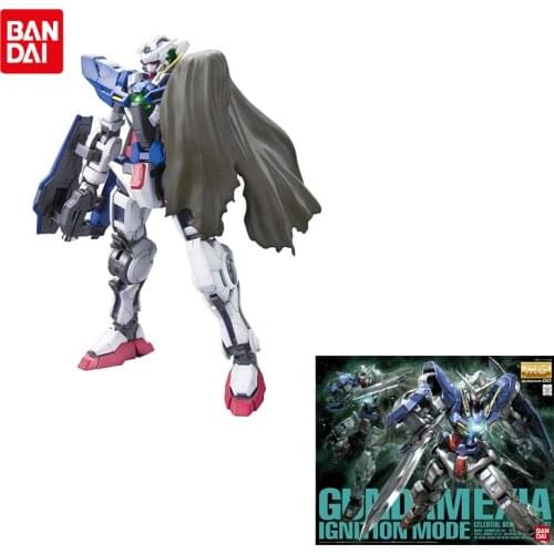Original Bandai Gundam Anime Figure MG 1/100 War Damage GN-001 GUNDAM Exit Assembling Model Anime Action Figures Toys PVC 18cm