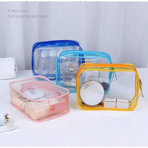 New Hot Sale Clear PVC Cosmetic Bag Wash Storage Bags Makeup Cases Beautician Cosmetic Holder Travel Organizer Tools