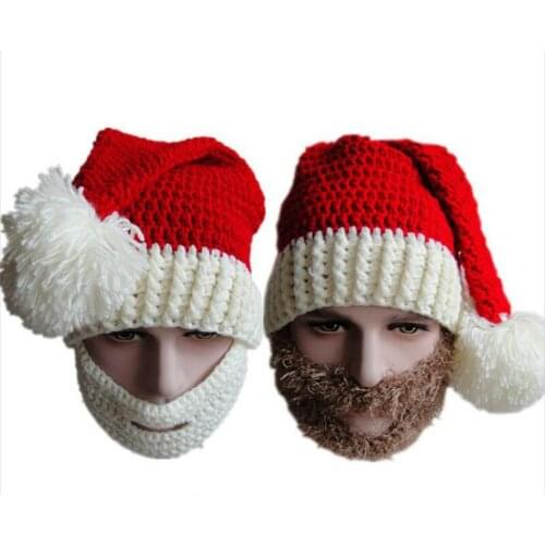 Father Christmas Beard hats Christmas Ornaments Adult Ordinary Christmas hats Santa hats Children cap for Chiristmas party Props