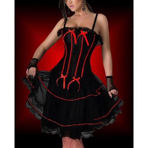 Sexy Lingerie Womens Corset Gothic Corset dress Gothic Style Long Skirt Sexy lace Steampunk Dancer Top 1547 one size M-L