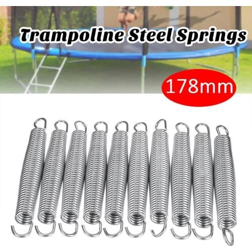 10PCS Replacement Stainless Steel Spring for Circular Trampoline Model Building Kits 135mm 140mm 165mm 178mm Trampoline Springs