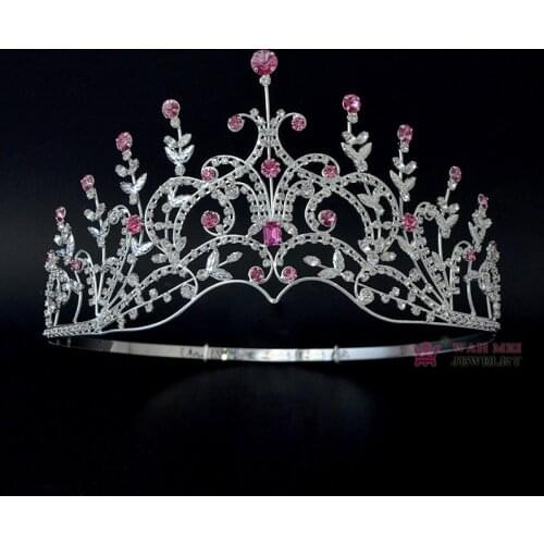 Tiaras Crowns For Pageant Bridal Wedding Princess Queen Australian Rhinestone Crystal Miss Beauty Crown Hairwear Jewelry 00012