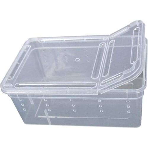 Reptile Breeding Box Breathable Feeding Container Snake Transport Live Food Case for Turtle Spider Lizard Frog
