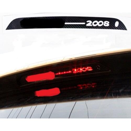 Carbon fiber Light eyebrow sticker Dedicated for Peugeot 2008 high brake light 1PC sticker car interior accessories