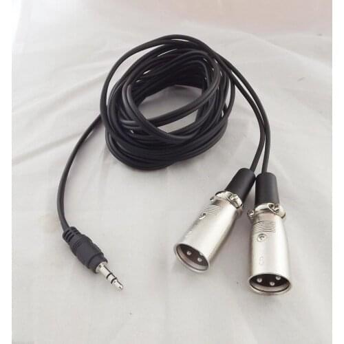 10pcs 3.5mm 1/8" Male Stereo TRS Audio To Dual 3 Pin XLR Male Microphone Cable 10ft