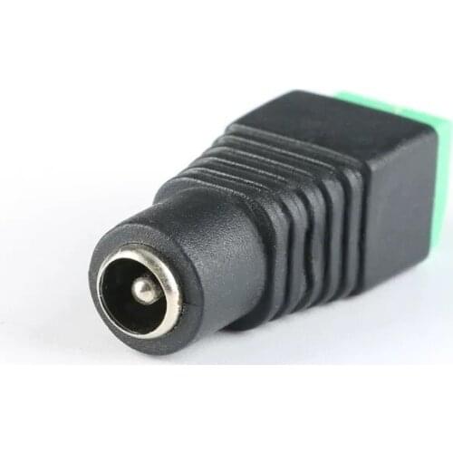 10pcs / lot 5.5x2.1mm CCTV Female Camera DC Plug Adapter for 5050 3528 5630 5730 Single Color LED Tape Light