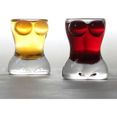 100pcsNEW Creative Women Body Shape Vodka Whiskey Shot Glass Cup Drinking Ware Home Bar Glass Cup Mug Beer Wine Glass Party 50ml