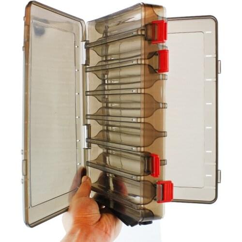 18.50*27.50*5cm Double Side Road Sub Box High Quality Bait Fish Hook Box Wooden Shrimp Box Plastic Handle Box Fishing Gear Box