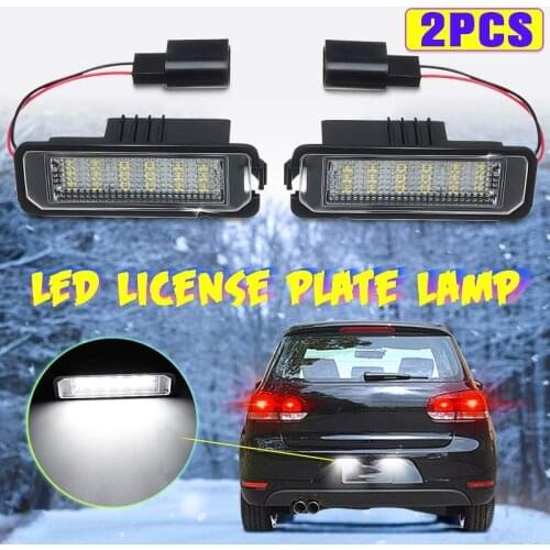2Pcs 12V 5W LED Number License Plate Light Lamps for VW GOLF 4 6 Polo 9N for Passat Car License Plate Lights Exterior Access