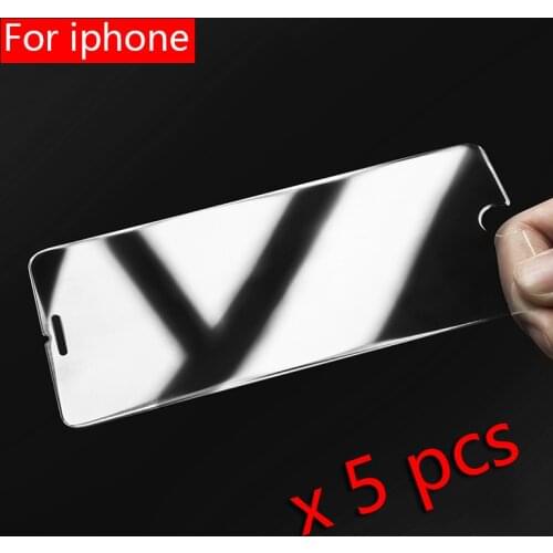 5Pcs For iphone X Xs Max Xr 8 Plus For Apple iphone 4 4s 5 5s 5c SE 6 6s 7 Plus Screen Protector Tempered glass 2.5D Arc glass