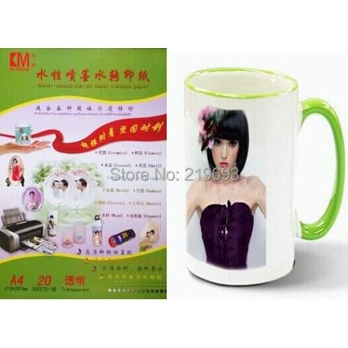 50 pieces/lot) A4 inkjet transparent mark cup water paper printing