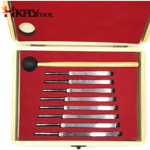8Pcs Aluminum Medical Tuning Fork For Nervous System Testing Healing Multiple Frequency Sound Vibration Therapy with Box