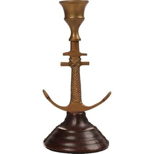 Alsepete MALL Leather Coated Brass Metal Anchor Candlestick AVM962
