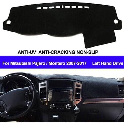 TAIJS Car Dashboard Cover Dash Mat Dash Board Pad Carpet Dashmat Anti-UV For Mitsubishi Pajero Montero 2007-2014 2015 2016 2017