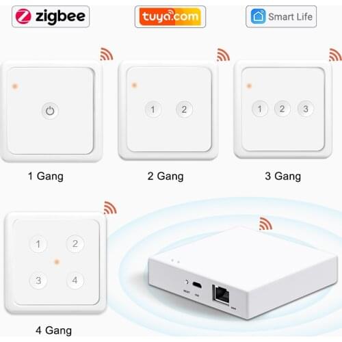 LoraTap 4 Gang Tuya ZigBee Wireless Scene Switch Push Button Controller by Battery 2MQTT Setup Automation Scenario for Home DIY