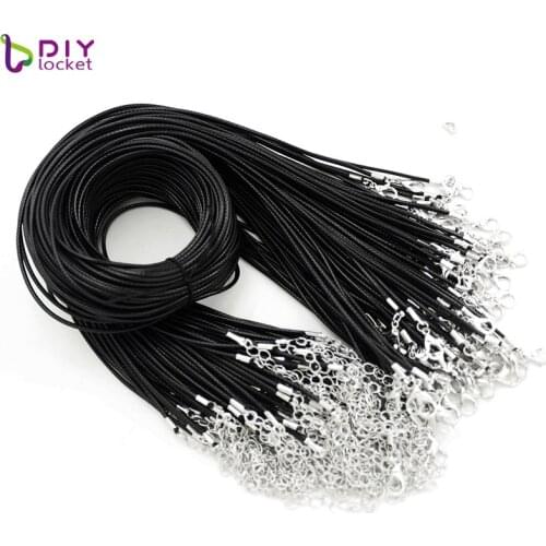 Wholesale 100pcs/lot Black Leather Cord Adjustable Braided 50+5cm Rope for DIY Necklace Bracelet Jewelry Making Findings LSCH15