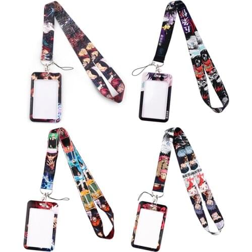 G1929 Anime Card Holder ID Holder Man Woman Bus Card Holder Staff Card With Punk Cool Lanyard
