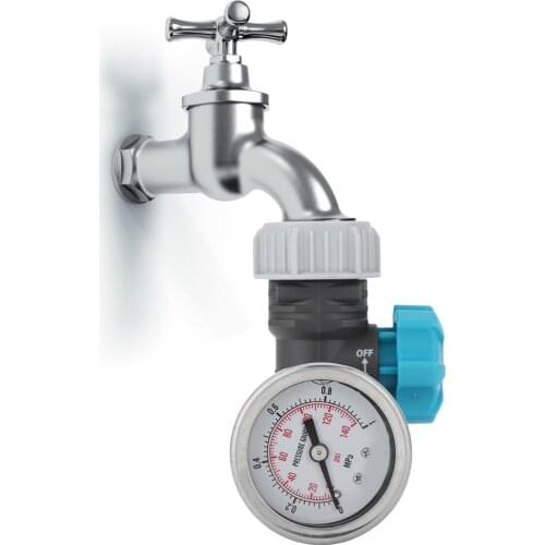 G3/4in Adjustable Water Pressure Regulator Valve with Pressure Gauge Greenhouse Garden Irrigation Controller