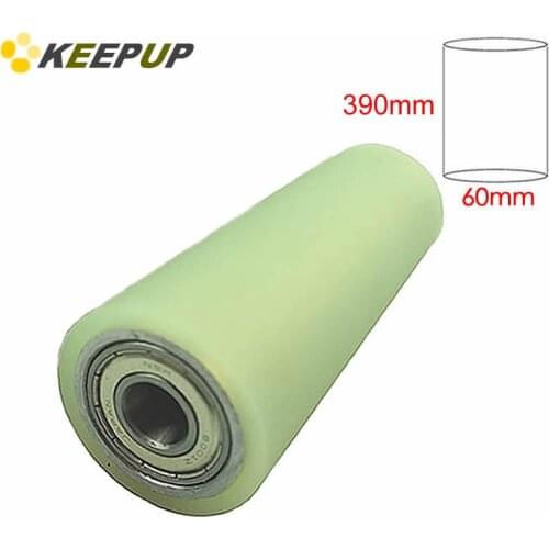 Furniture wheel.Diameter 60mm, length 390mm,PU polyurethane roller with bearing,Soft surface,Pipeline transmission Rubber wheel