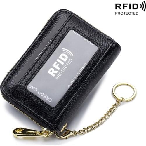 Genuine Leather Unisex Coin Purse Business Card Holder Wallet Bank Credit Card Case Id Holders Bag Men Women Cardholder