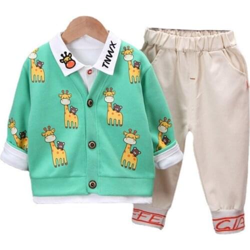 New Children Clothes Autumn Boys Clothing Cartoon Jacket T Shirt Pants 3Pcs/Set Toddler Girls Casual Costume Infant Tracksuits